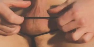 Thick Cumshot and Pulsing After Stroking with Tied Balls