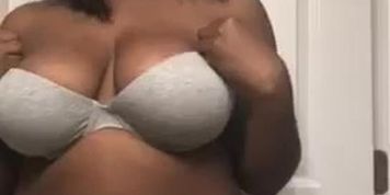 Ebony with big boobs striptease