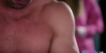 August Ames busty stepsis takes cock