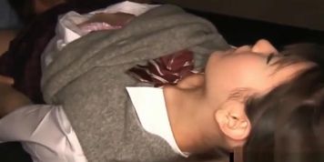 Asian coed gets pussy fingered upskirt