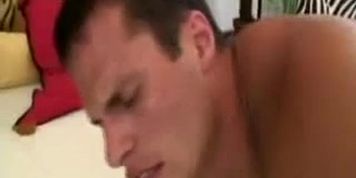Redhead beauty sticks her tongue in her boyfriends ass hole