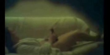 Hidden cam caught NOT my sister masturbating in living room