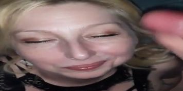 2 facials for amateur milf one with glasses on