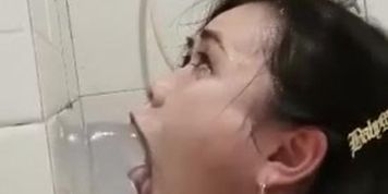 Teacher opens her eyes while deepthroating with her tougue, must watch! 