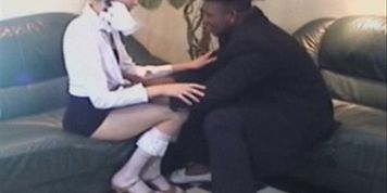 Mature white slut and two BBC's