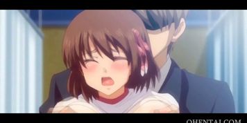 Anime girl played with her tits and wet pussy