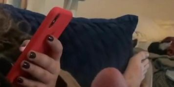 Handjob With MASSIVE Cum Surprise All Over The Couch!