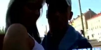 Sexy foreplay on the busy road