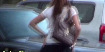 Asian babes piss in park