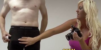 Blonde cfnm brit strokes