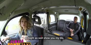Female Fake Taxi French guy gives throat fucking and rough sex to horny Babe