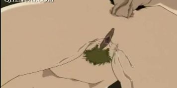 Squirting anime MILF gets ass fucked rough