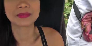 Interracial blowjob by petite Asian that takes his long cock into her surprisingly deep pussy