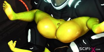 SCIFI-X - Crazy anal alien sex with a huge cock in the spacecraft