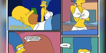 Hist&oacute;ria em Quadrinho Porn&ocirc; - Cartoon Par&oacute;dia Os Simpsons - Sexo com o Policial
