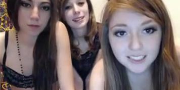 3 hot girls have with other on a webcam