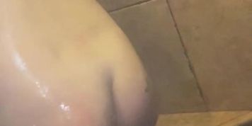 Bubble Butt Teen Gets Ass Slapped in the Shower (Slow Motion)
