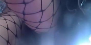 Fishnet pantyhose upskirt closeups for the hidden camera