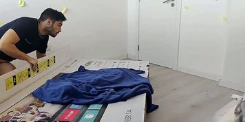 Fucking my friend s mom through a hole in a box, she thought i was her husband