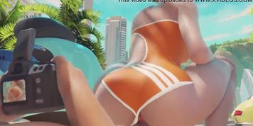 Personajes en 3D sentados con m&uacute;sica funk