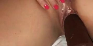 Wife fucking Black Dildo