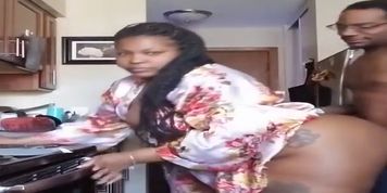 Hitting that Big ass Raw in tha Kitchen