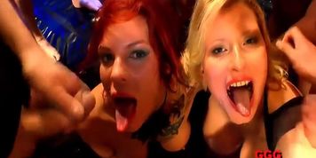 Bukkake satisfies these hot blondes (Melanie Moon, melanie)