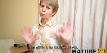 MATURE4K. Woman over fifty takes dick in shaved hole after working shift