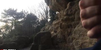 Big dick flash to girl in public
