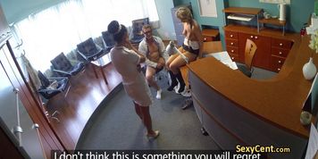 Nurse engaged in threesome fuck