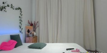 Flawless Skinny Girl Sucking Her Dildo Toy