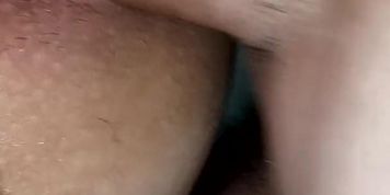 Chubby 5'1 slut recorded on phone taking dick in ass and getting a creampie
