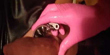 Using Lockable 'Crown Of Thorns' Male Dick Ring During Pegging  (Alison Webb)