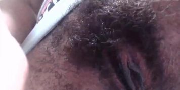 Extremely all hairy ebony slut with a sweet smile