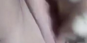 Thick white girl rubbing wet pussy