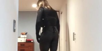Yuki the doll (trans, crossdressing, catsuit, encasement, mask, female mask fetish, dick reveal (RubberDoll)