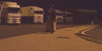 slut walk in a truck stop
