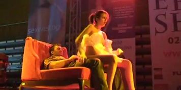 Blanche Summer is a sexy bride stripping and showing off her hot body at Eros Show 2008 (Krystal Anne)