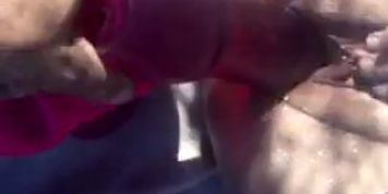 My girl doing a huge dildo