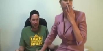 MILF Boss Smoking Handjob