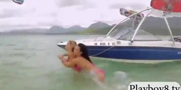 Busty badass babes enjoyed kite surfing and other activities