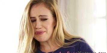 Teen rides masseuses face