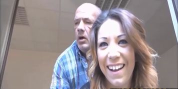 Getting fucked from behind while shes talking to her husband