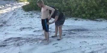 Policewoman Makes Man Strip Naked at a Public Beach &ndash; ENM CFNM