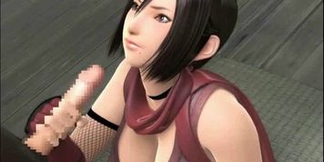 Kinky hentai chick doing handjob