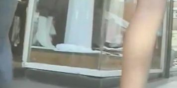 Girls in flip flops underskirt videos made by street voyeurs