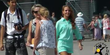 Candid Ass in see through Teal Romper VTL