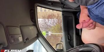 College girl car flash