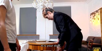 TUTOR4K. Sex with stud is inappropriate but tutor can't resist having it