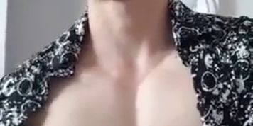 Great pecs and nipple play asian hotty
